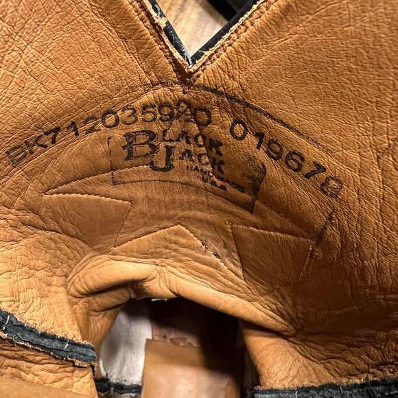 BlackJack Handmade Made in USA Alligator Tail Western Cowboys Black Boots 9 1/2 - Picture 7 of 8